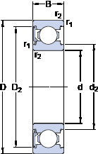 Rodamiento 6005-RSL SKF