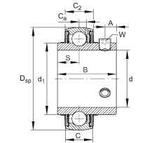 Rodamiento UC206-18 FAG