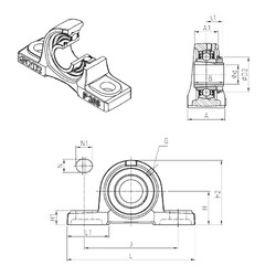 Rodamiento UKP205H SNR