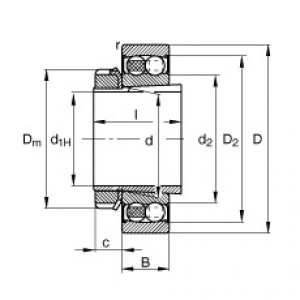 Rodamiento 2207-K-2RS-TVH-C3 + H307 FAG #1 image